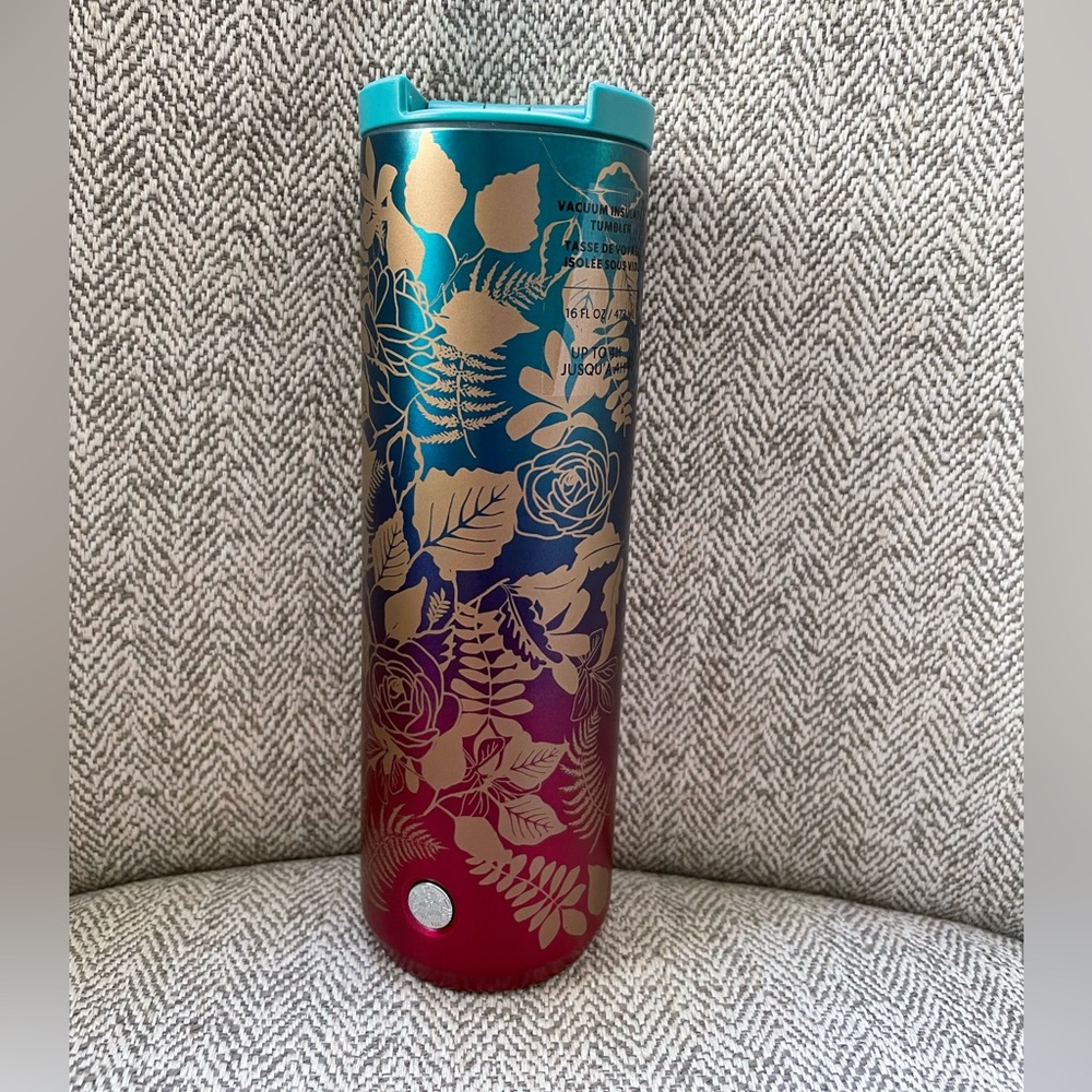 NWT Starbucks Floral/rose gradient tumbler